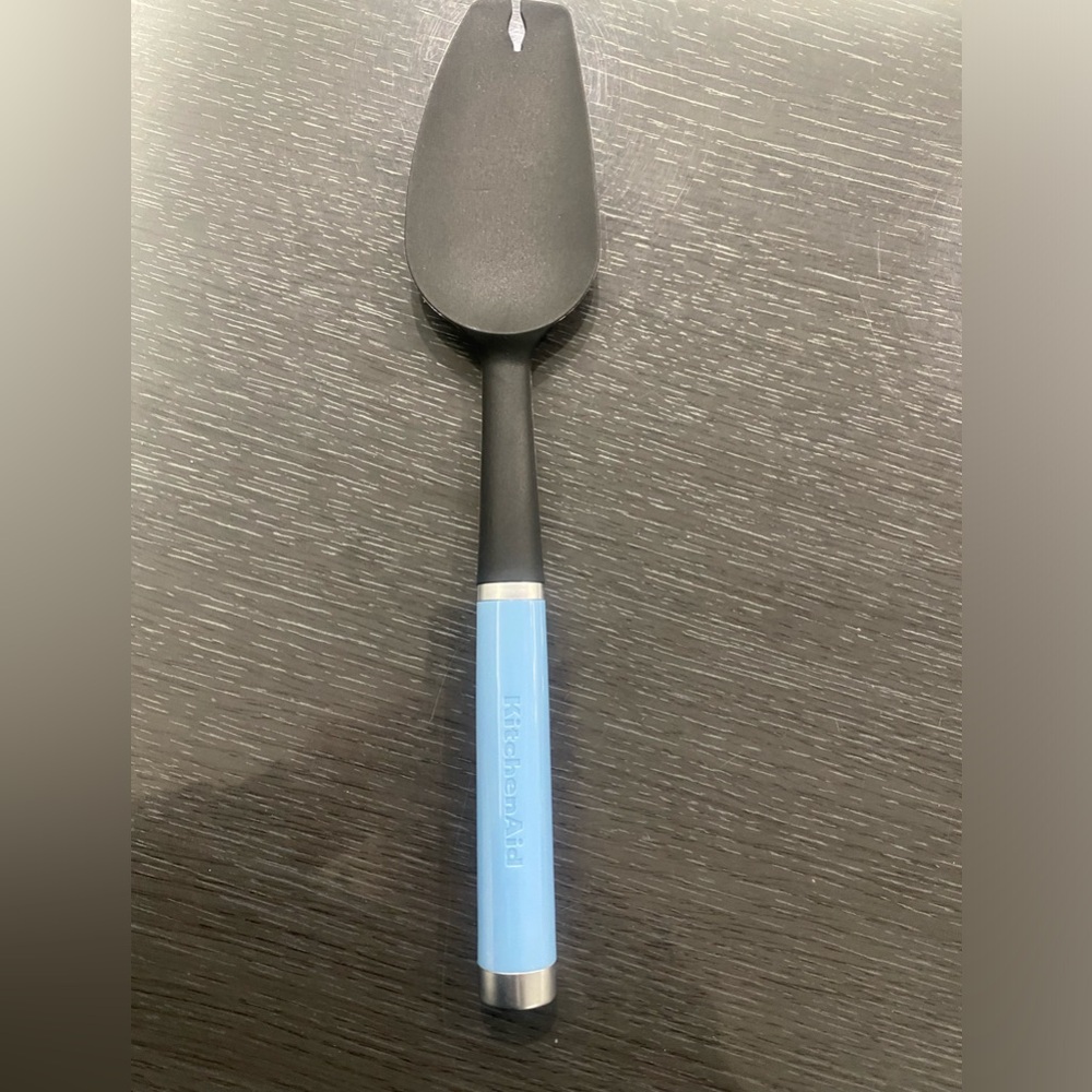 KitchenAid Silicone Spatula with edge cleaner feature blue